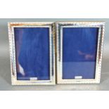 A Pair of 925 Silver Rectangular Photograph Frames, 17.5 x 12.5 cms
