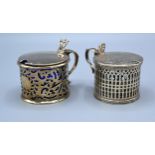 A William IV Silver Mustard of pierced engraved form London 1834, together with another similar