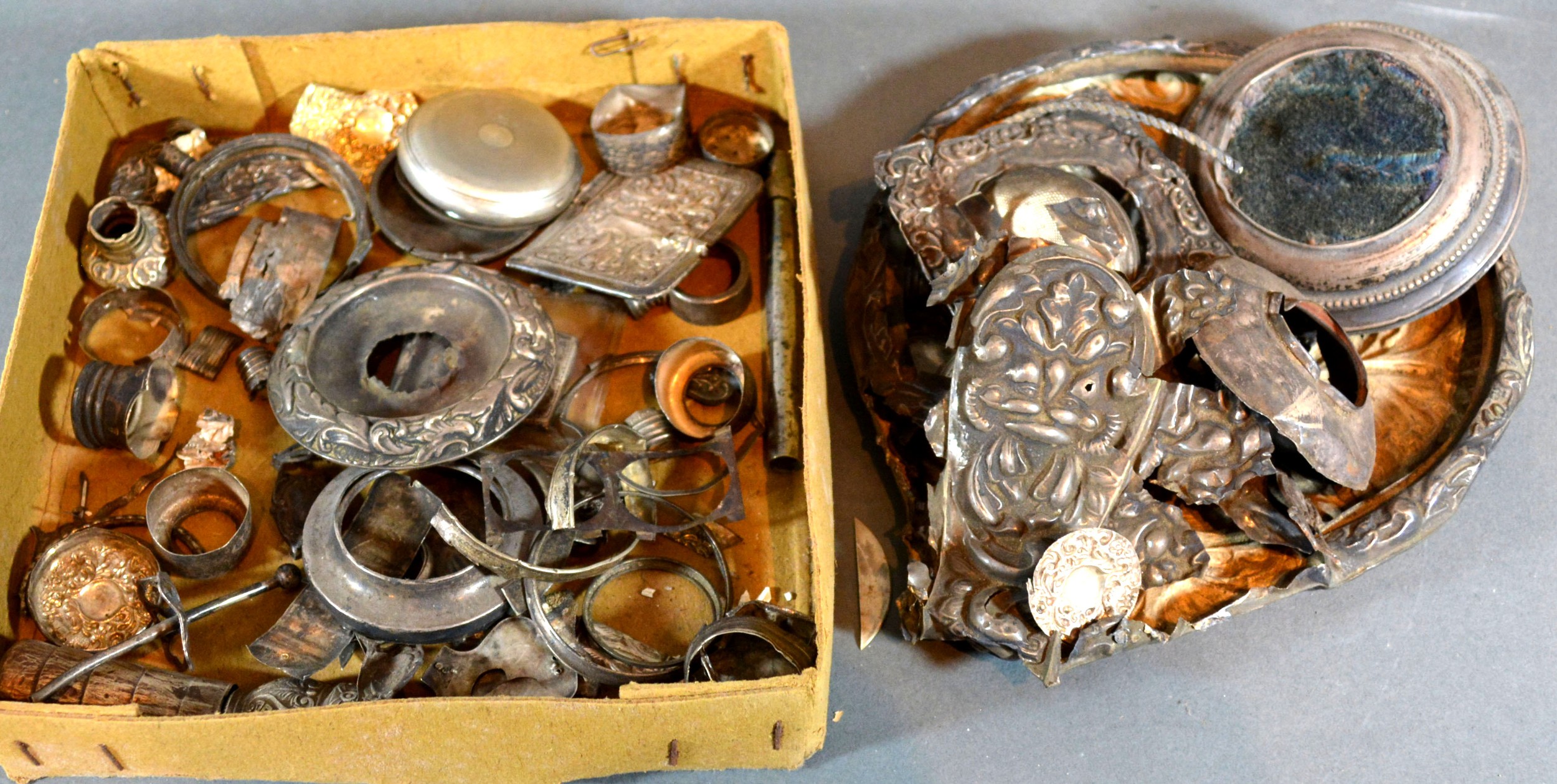 A Collection of Scrap Silver and various base metal to include pocket watch cases