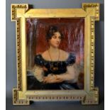 Early 19th Century English School 'Portrait of a Lady in Period Dress' oil on canvas 89 x 72 cms