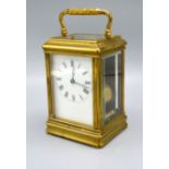 A Brass Cased Carriage Clock by Henry Capt, the repeater movement with lever escapement and