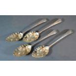 A Pair of George III Silver Berry Spoons London 1785 maker Hester Bateman together with a similar