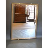 A Large Rectangular Gilded Wall Mirror, 152 x 110 cms