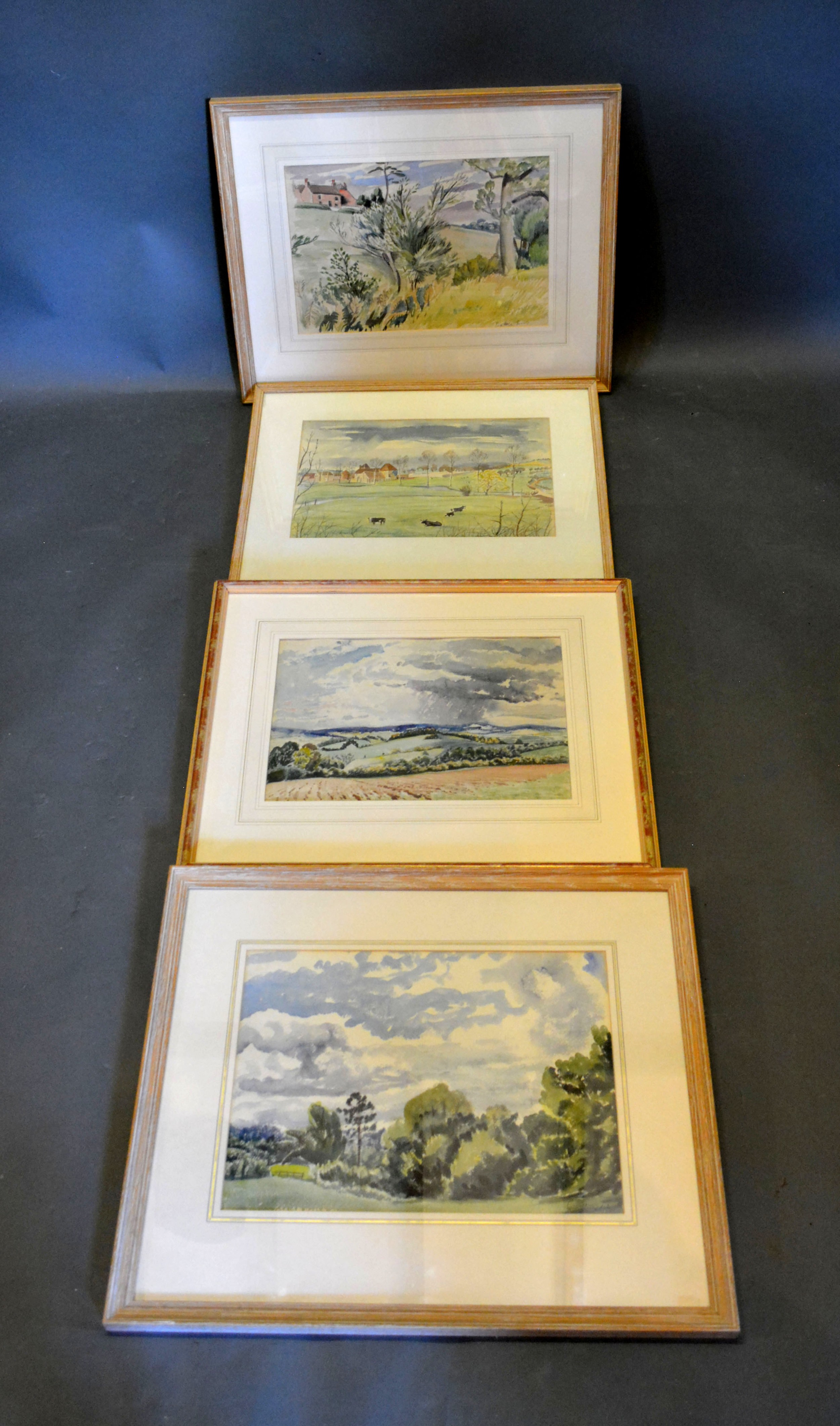 Guy Seymour Warre Malet, Crowborough Sussex, watercolour, signed, 24 x 35 cms together with three