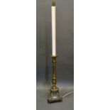 An 18th Century Style Brass Lamp Standard 139 cms tall