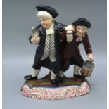 An Early 19th Century Pearl Ware Group 'The Drunken Parson' 21 cms tall