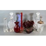 A Pair of Cut Glass Decanters together with a collection of other glassware