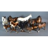 A Beswick Model 'C.H. Black Magic' together with various other similar Beswick models of horses