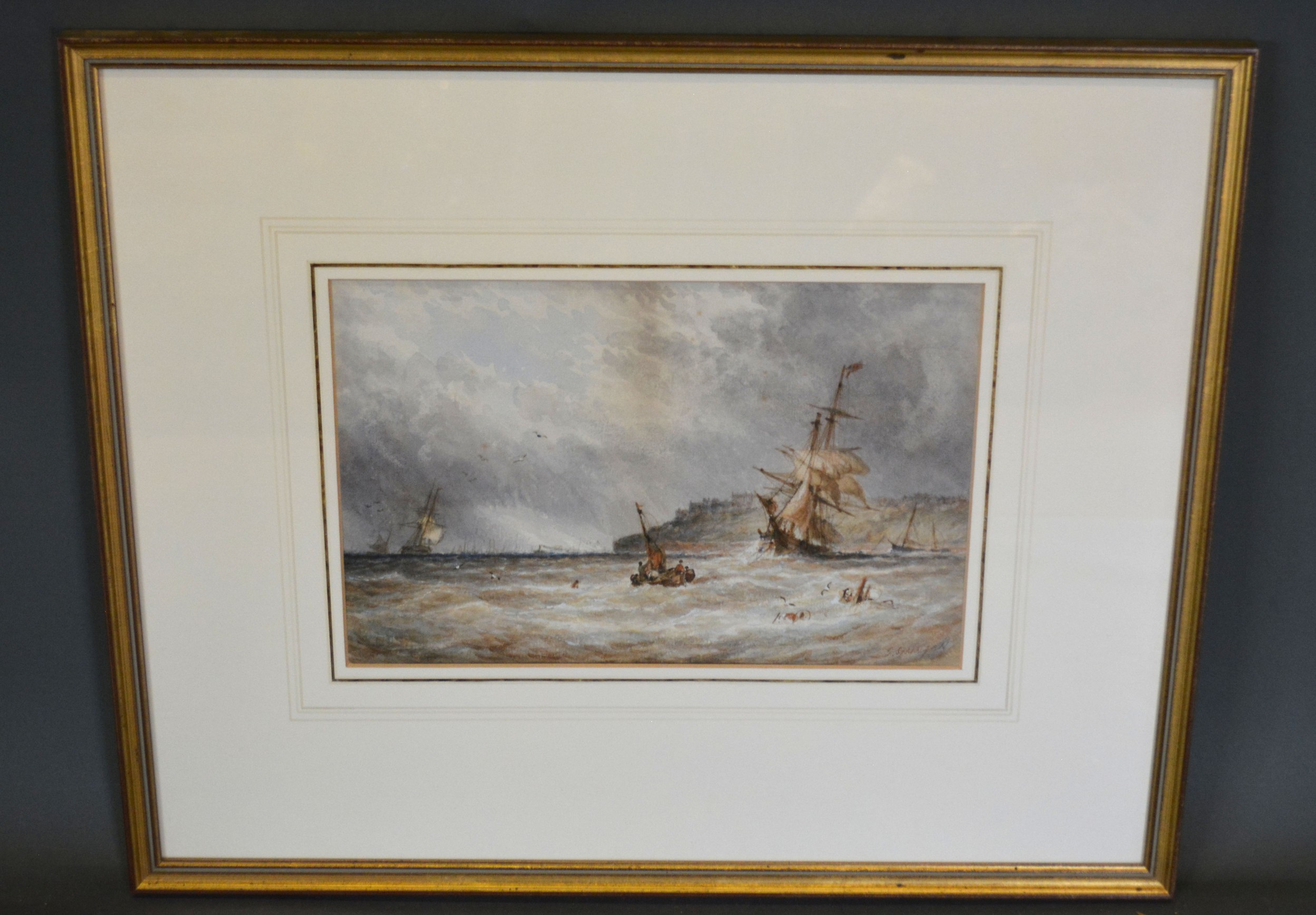George Stainton 'On The Mersey Stormy Weather' watercolour signed 20 x 30 cms - Bild 2 aus 2