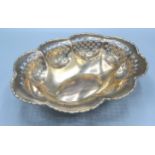 A Birmingham Silver Oval Fruit Dish of pierced shaped form 13.5 ozs. 29 x 22.5 cms