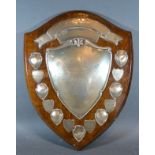 A London Silver Mounted Memorial Shield 39 cms tall