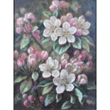 Albert Durer Lucas 'Apple Blossom' oil on canvas, signed verso, 20 x 15 cms