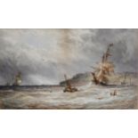 George Stainton 'On The Mersey Stormy Weather' watercolour signed 20 x 30 cms