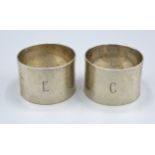 A Pair of Birmingham Silver Napkin Rings retailed by Liberty & Co.