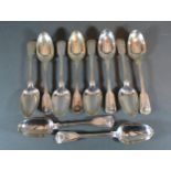 Ten Victorian Silver Tablespoons, maker William Eaton, various dates, London assay, 32 ozs.