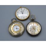 An 800 Mark Silver Pocket Watch together with a pocket watch by Cardianal and a Sekonda watch