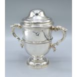 A Chester Silver Two Handled Covered Trophy Cup 15 ozs. 18 cms tall