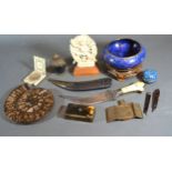 A 19th Century Tortoise Shell Snuff Box together with a collection of other items