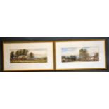 James Orrock 'Near Milford' and 'Old Farm in Surrey' a pair of watercolours signed 18 x 47 cms
