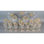 A 19th Century French Glass Drinking Set signed Daum Nancy comprising of three jugs and fifteen