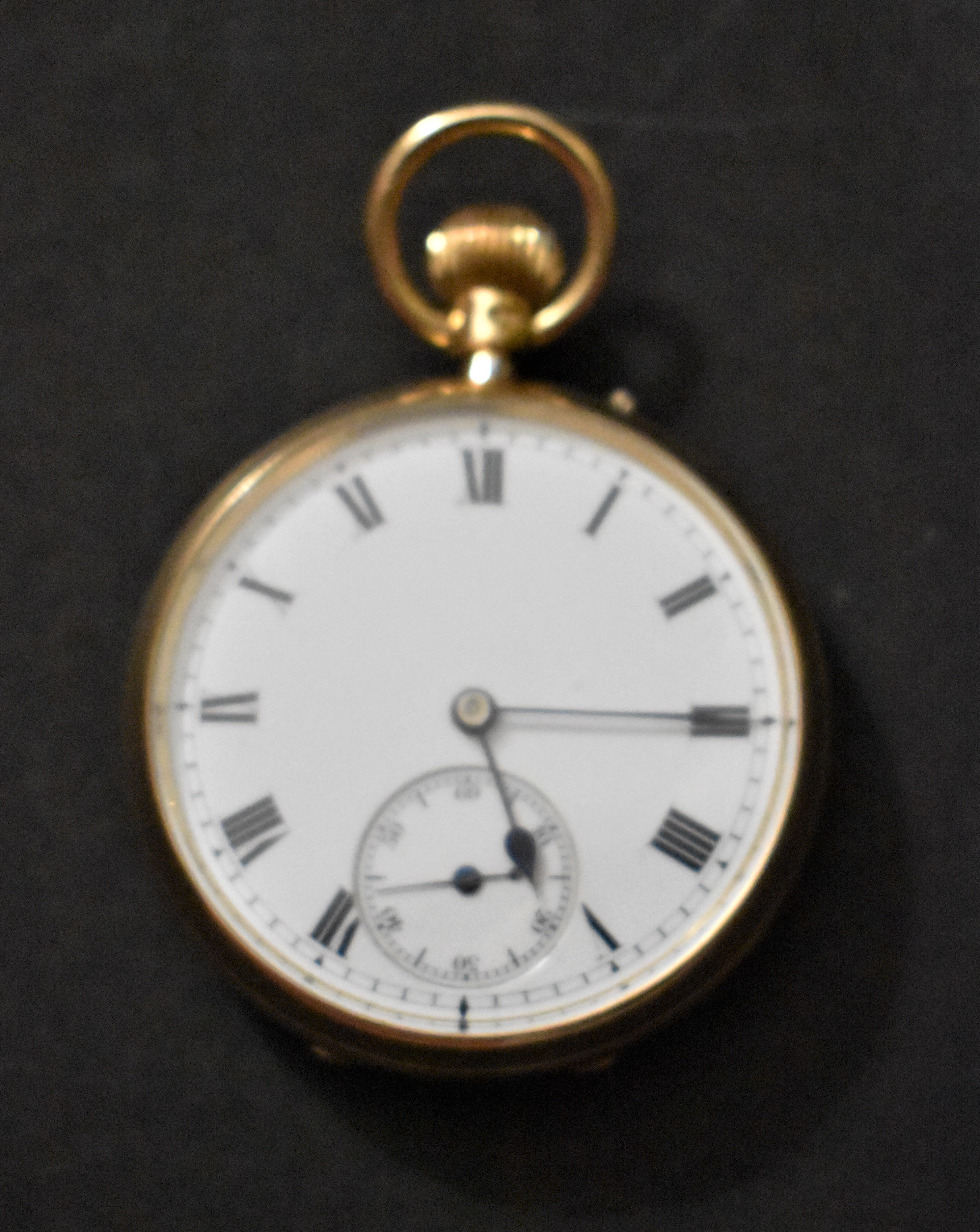 Gold Pocket Watch London 1915 by Goldsmiths & Silversmiths Co., of London. Clean and in good working