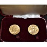 Gold Sovereigns both dated 1915 (2), Both UNC. Boxed (Red)