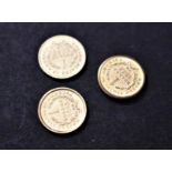 Gold USA Dollars 1853 (x3, one genuine, two retro Gold plated coins), (Three coins in total)