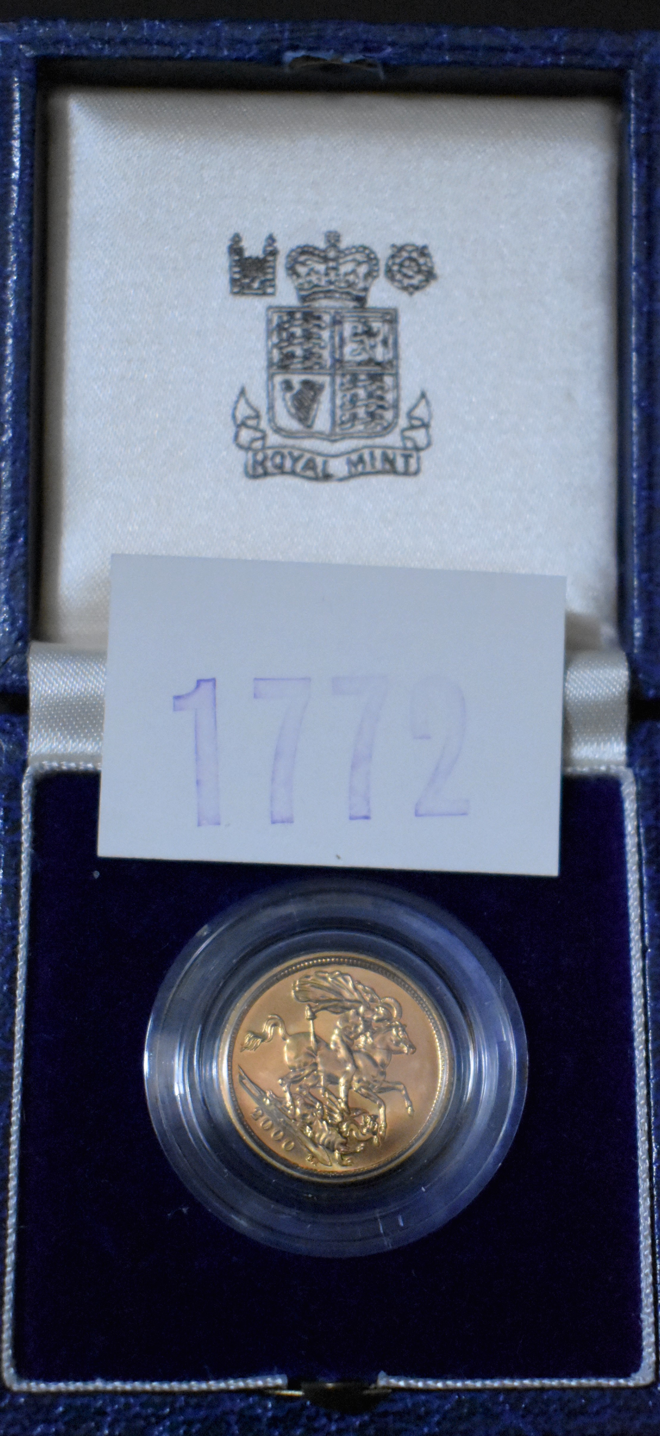 Gold Half Sovereign 2000 UNV, Royal Mint, Boxed.