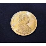 Gold Austria 1915 Restrike Four Ducat Gold Plated on Copper