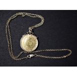 Gold 1791 Guinea George III Mounted as a Necklace with a Gold Chain, Boxed. S. 3729
