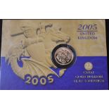 Gold Half Sovereign 2000, Capsule in a Royal Mint information card.