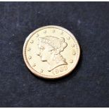 Gold USA 1903 2 1/2 Dollar Coin Liberty Head, 18mm approx 4.1 Gram .900 (Ex mount)