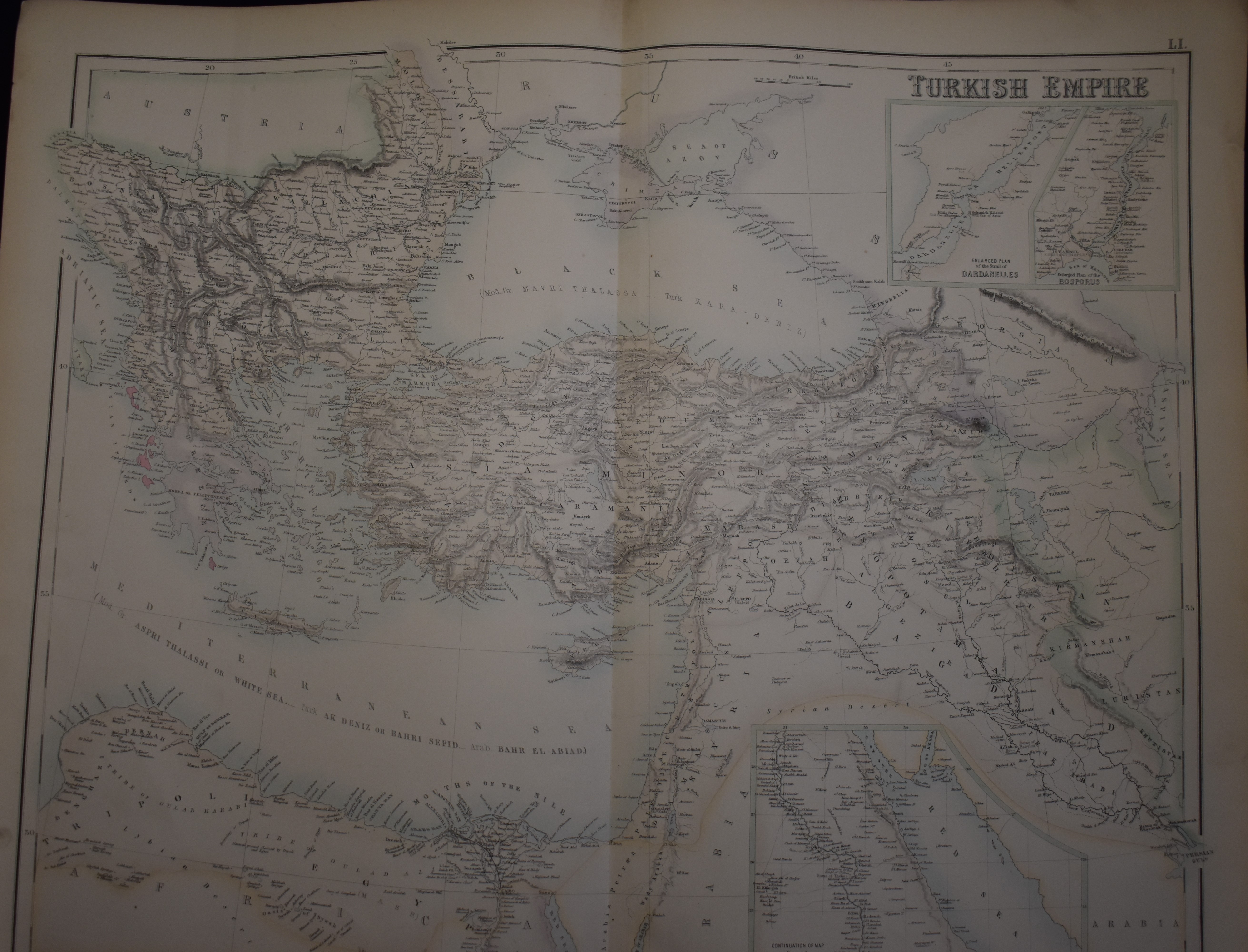 Turkish Empire by A. Fullarton & Co. Edinburgh, London & Dublin, a map from the 1860s detailing - Image 3 of 3