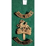 Royal Berkshire Regt Cap Badge with a pair of shoulder titles