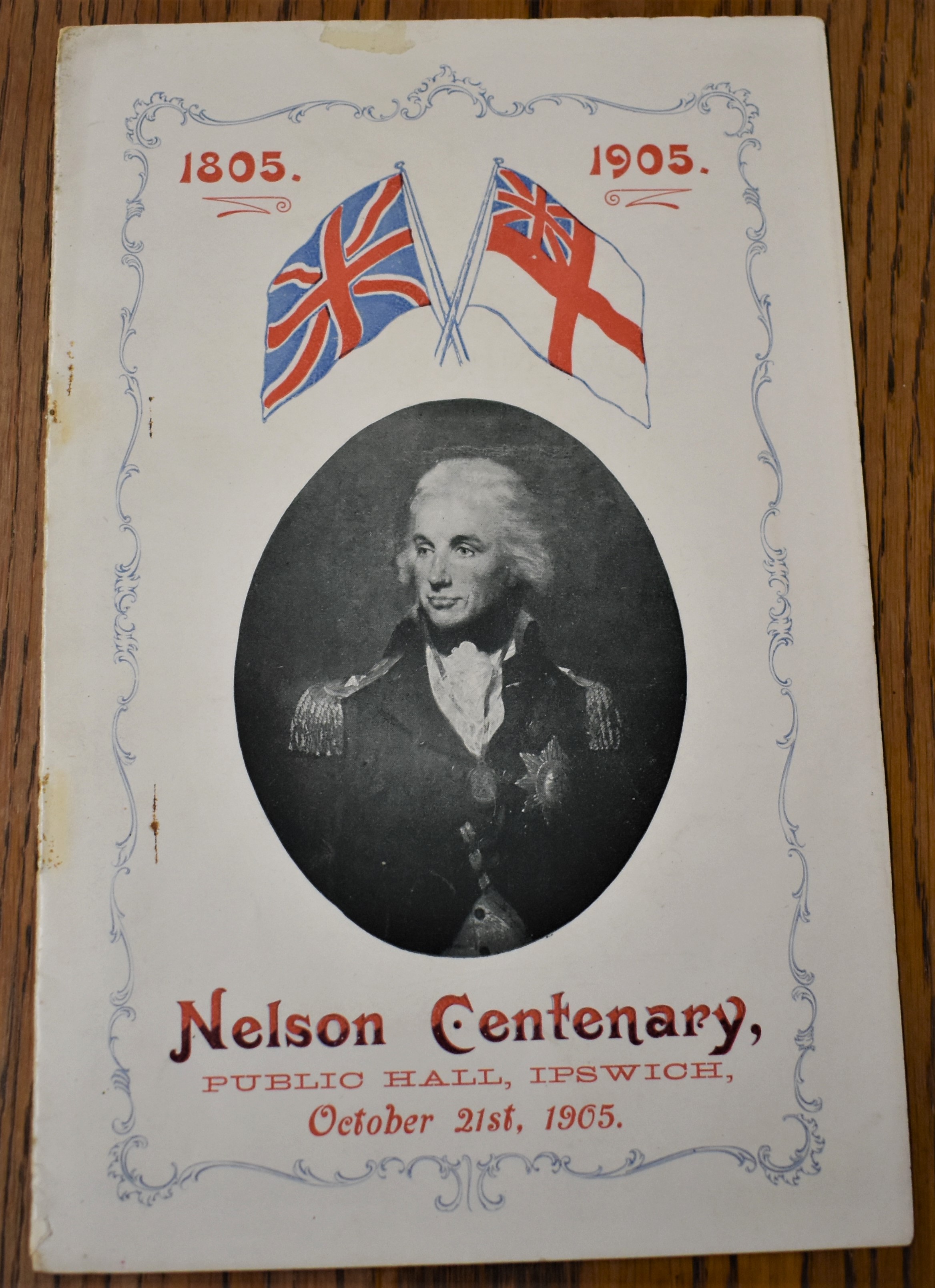 Nelson Centenary Celebration 1805-1905 Programme - Public Hall, Ipswich, Oct 21st 1905