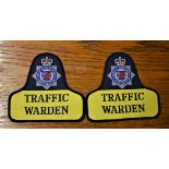 Avon & Somerset Constabulary Traffic Warden Cloth Pullover Patches (2) EIIR Crown