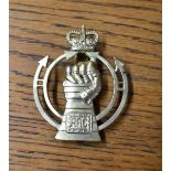 Royal Armoured Corps EIIR Cap Badge (White-metal), made 'Ammo UK'