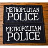 Metropolitan Police Cloth Pullover Patches (2) EIIR Crown