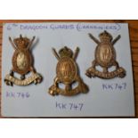 The 6th Dragoon Guards (Carabiniers) Cavalry Field-Service Cap Badge (Bi-metal) two lugs, first type