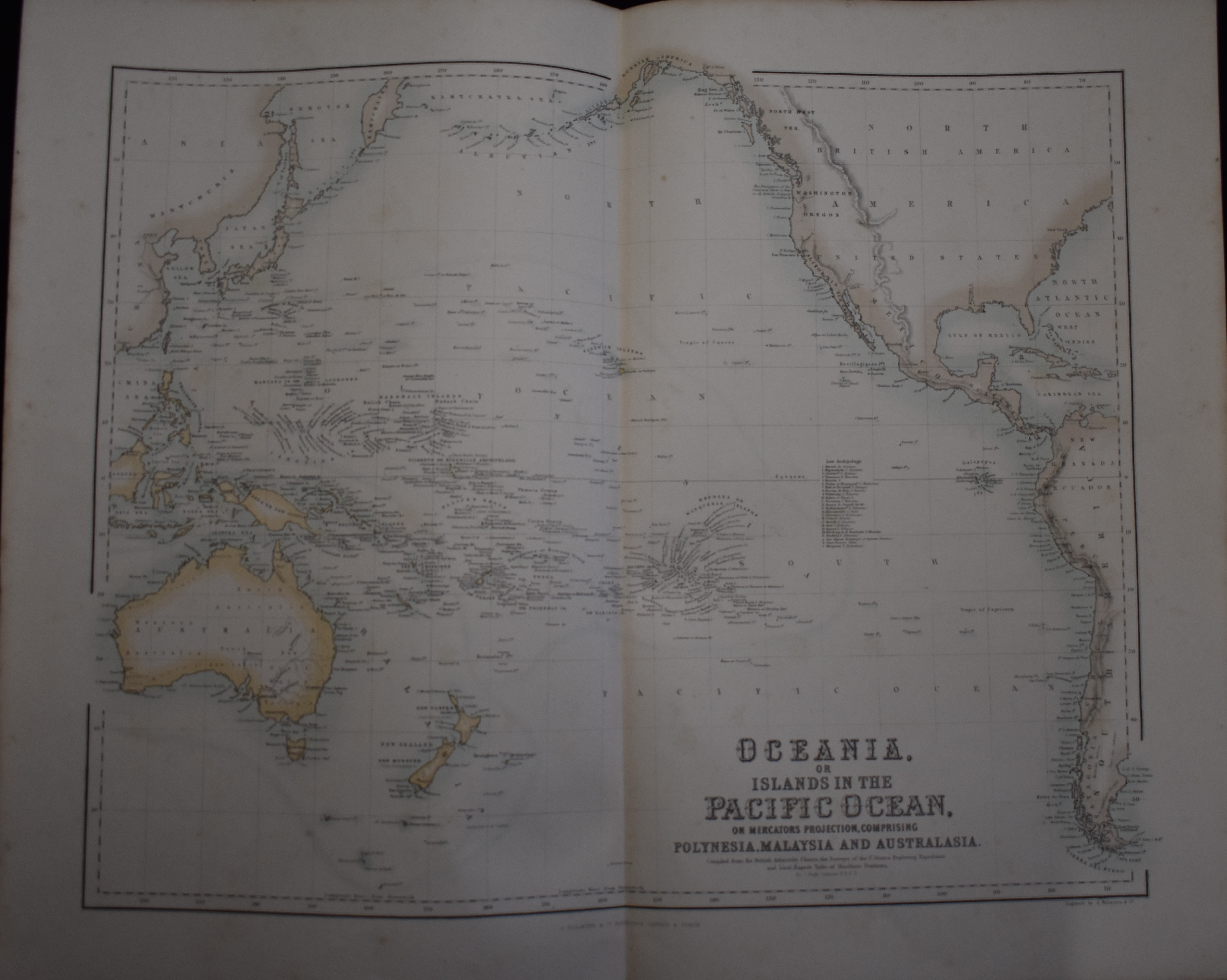Oceania, or Islands in the Pacific Ocean, on Mercators Projection, Comprising Polynesia, Malaysia