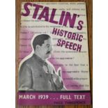 Stalin's Historic Speech March 1939 - A Report on the Work of the Central Committee to the