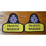 Avon & Somerset Constabulary Traffic Warden Cloth Pullover Patches (2) EIIR Crown