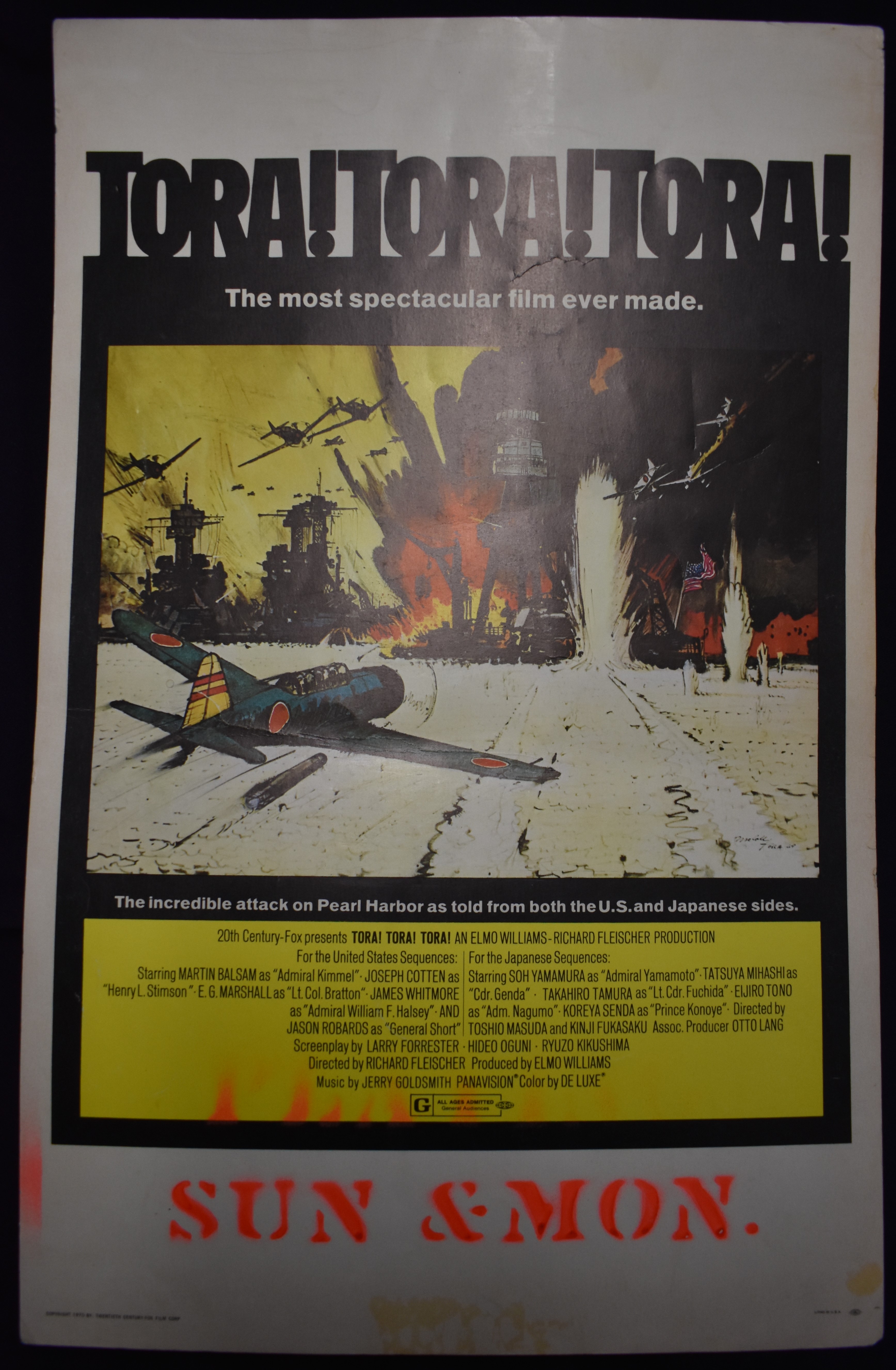 Tora Tora Tora - Vintage Twentieth Century Fox Film Poster, a spectacular film of the incredible