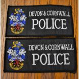 Devon & Cornwall Police Cloth Pullover Patches Large Lettering (2) EIIR Crown
