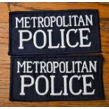 Metropolitan Police Cloth Pullover Patches (2) EIIR Crown