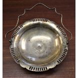 Vintage Arabic Silver-plate Fruit/Cake Bowl, nice design with handle and Arabic stamp in the centre.