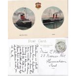 Isle of Man Steam Packet Company S.S. (R.M.S) "Viking" & "Ben-My-Chree" Picture Postcard used