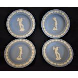 (4) welded wood bon bon dishes depicting male and female golfers