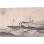 London & North Western Railway Company S.S. "Cambria" Postcard used 1905