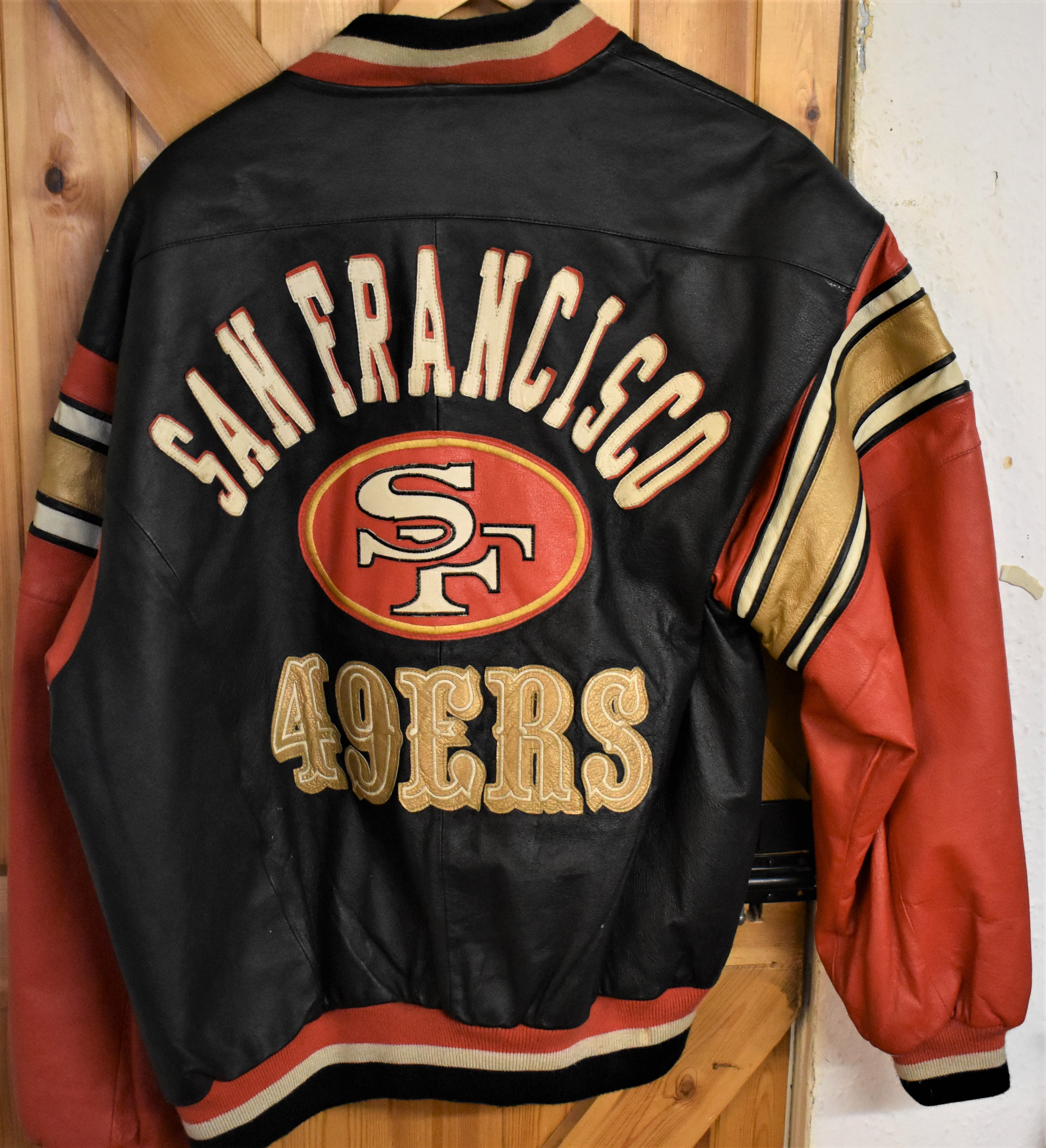 American San Francisco 49er's American Football Leather Varsity Bomber Jacket, Classic Team - Image 2 of 3